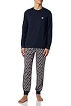 Emporio Armani Emporio Armani Juego de Pajama Para Hombre, Conjunto Pajama Hombre, Marine Print/Marine, S