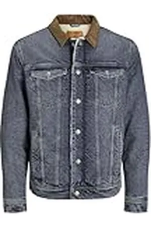 JACK & JONES Jjijean Jjjacket W Sherpa Wi 200 Sn Chaqueta Corta, Azul Denim, M para Hombre