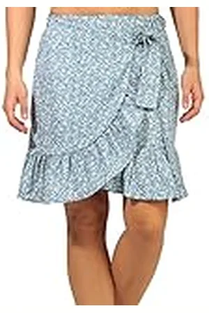 ONLY Onlolivia Wrap Skirt Wvn Noos Falda, Azul Oscuro/AOP: Dos Tonos, XL Mujeres