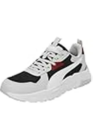 PUMA Trinity Lite, Zapatillas Hombre, Black White Glacial Gray Intense Red, 36 EU