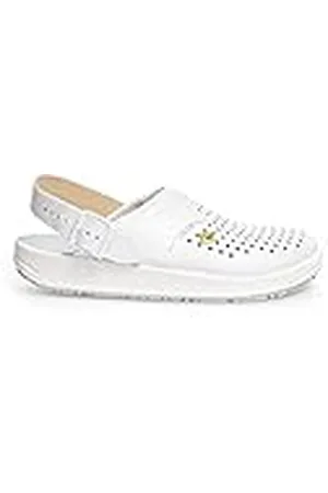 Abeba 5300 OB ESD Zueco Profesional, Suela de Goma Antideslizante, Blanco, tamaño 40