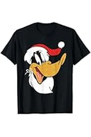 LOONEY TUNES Warner Bros Xmas Daffy Duck Santa Retro Lol Fiesta de Navidad Camiseta