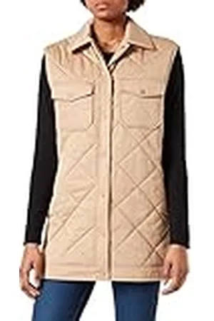 SELECTED Slftinna B Noos-Chaleco Largo Acolchado Guateado, Tannin, 36 para Mujer
