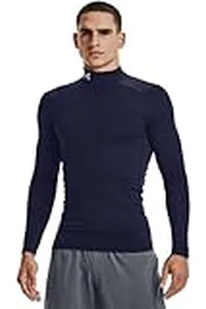 Under Armour CG Armour Comp Mock térmica con tecnología antiolor, Camiseta de Hombre con Cuello de Polo Ideal para Esquiar y Correr en Invierno, , XS