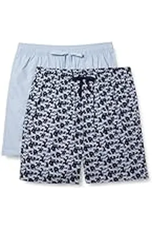 Amazon Pantalones Cortos de Pijama de Popelina de algodón Hombre, Pack de 2, , XXS