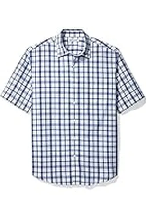 Amazon Camisa de Popelín de Manga Corta de Ajuste Normal Hombre, , XL