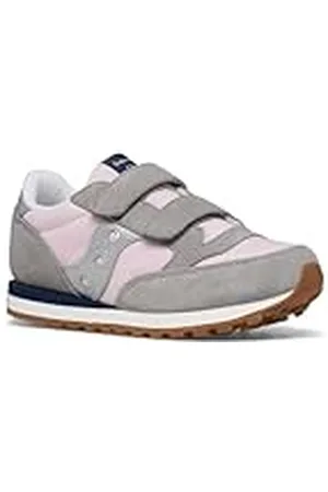 Saucony Originals Jazz Double Hook & Loop, Zapatillas niños Unisex, Blush/Gris/Plateado, 1 Big Kid