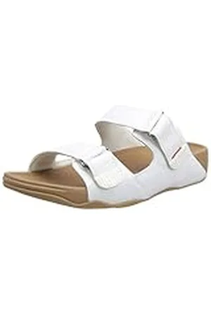 FitFlop Gogh Moc Slide in Leather, Sandalias deslizantes Hombre, White, 43 EU