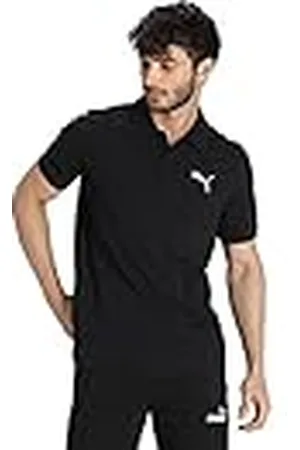 PUMA ESS Pique Polo Camiseta, Hombre, Black/Cat, S
