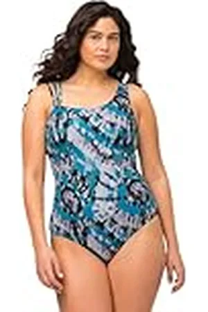Ulla Popken Badeanzug, Batik, Softcups, Dreierträger Traje de baño de una Sola Pieza, , 64 para Mujer