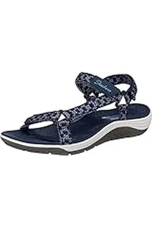 Skechers REGGAE CUP MY BESTIE, Sandalia para Mujer, Navy Knit/ Tpu, 39 EU