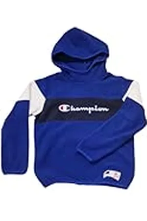 Champion Legacy Retro Sport B (306865) - Sudadera con capucha Filament Polar Fleece (240 g), azul profundo/azul marino (BAI/NNY/WHT), 7-8 años (S) Niños FW24