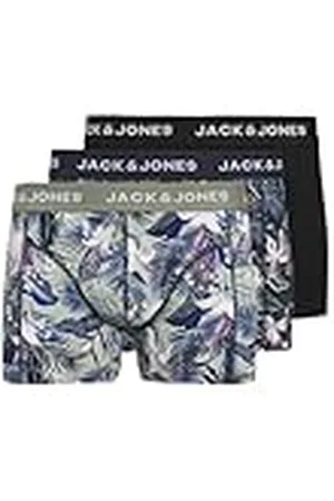 JACK & JONES Calzoncillos tipo bóxer Brady Flower Trunk para hombre (paquete de 3)