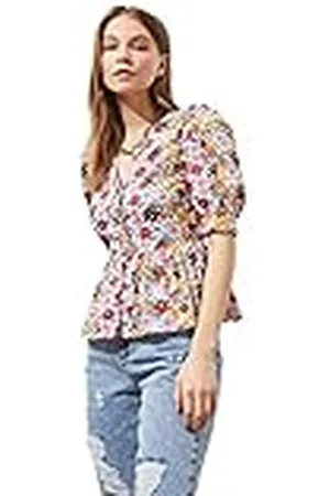 Trendyol Camisa Tejida con Cuello en V estándar Regular para Mujer, , 38