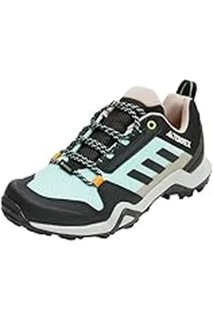 adidas Terrex AX3 Gore-Tex Hiking Shoes, Zapatos de Senderismo Mujer, Aqua/Core Black/Preloved Yellow, 38 2/3 EU