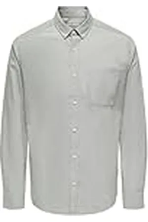 Only & Sons Camisa de Hombre ONLY&SONS Ajustada Manga Larga Estilo Oxford Elegante cómoda Camisa Masculina, Color: , Talla:L