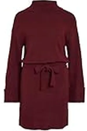 VILA Virolfie L/S Tie Belt Knit Dress-Noos Vestido, , M Mujeres