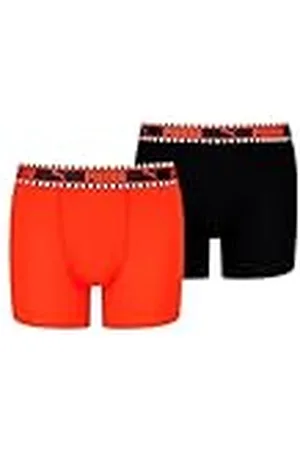 PUMA Dual Logo Calzoncillos Boxer, Red/Black, 170-176 para Niños