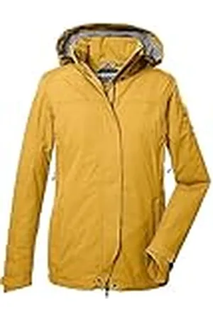 Killtec Mujeres Chaqueta funcional con capucha desmontable/chaqueta de exterior impermeable KOS 11 WMN JCKT, yellow, 40, 41260-000