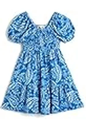 Koton Midi Dress Gimped Detail Short Puff Sleeve U Neck, Vestido Niñas,