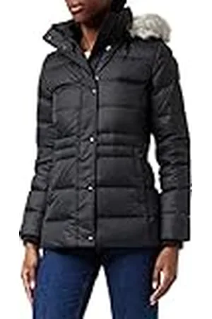 Tommy Hilfiger Chaqueta de Plumas para Mujer Tyra Down Jkt With Fur con Plumas de Pato, Negro (Black), Xs