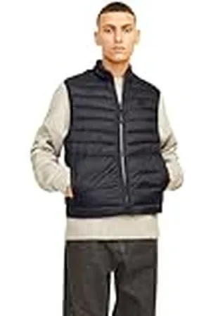 JACK & JONES Jjesprint Collar Noos-Calentador para el Cuerpo Chaleco Acolchado, Negro/Detalle: sólido, L para Hombre