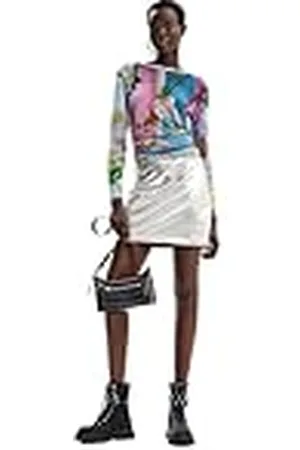 Desigual Camiseta de Manga Larga para Mujer, Material de Acabados, XL