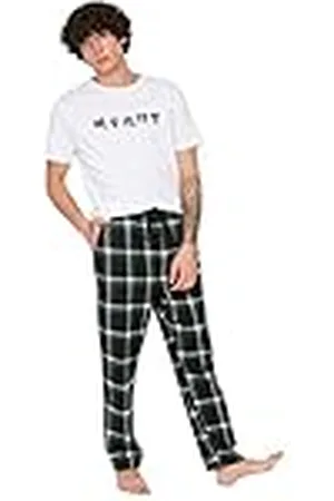 Trendyol Herren Kariert/Karo Regulär Normale Taille Pyjamahose Pantalón de Pijama, , M de los Hombres