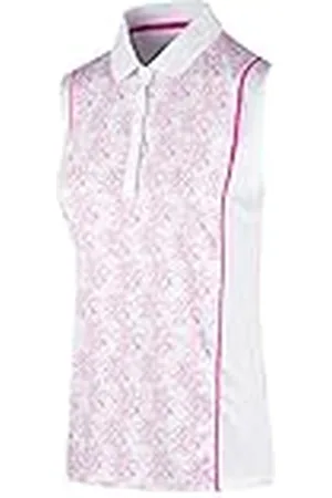 Island Green Polo de Golf sin Mangas con Estampado de Freesia 2022 para Mujer