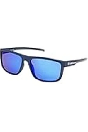 BMW BMW M Motorsport BS0037 Gafas de Sol Hombre, Gafas de Sol Casual Ligeras, Forma de Lente Rectangular, Lentes Azul Espejado, Azul Mate