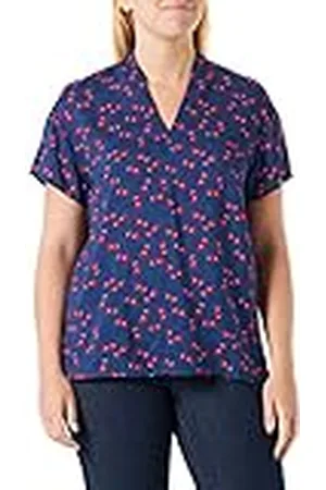 Benetton Blusa 5uefdq04q Camisa, Blue a Patterned 84y, S para Mujer