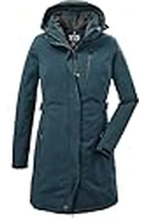 Killtec Mujer Parka/parka funcional con capucha con cremallera KOW 165 WMN PRK, hellpetrol, 38, 37726-000