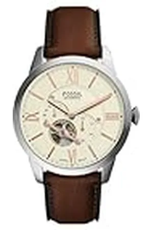 Fossil Reloj Analógico para Hombre de Automático con Correa en Cuero ME3266, 8.7Lx8.7Wx7Hcm