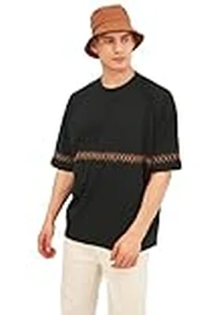 Trendyol Camiseta Bordada de Manga Corta para Hombre, Talla Grande, Cuello Redondo, Color , XL