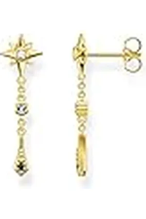 Thomas Sabo Pendientes Estrella Royalty con Piedras Plata Bañada en Oro H2209-959-7