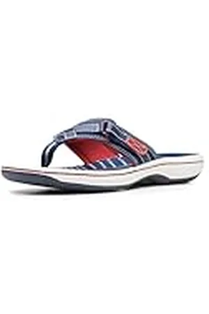 Clarks Breeze Sea, Chanclas Mujer, Azul Marino y Rojo, 40 EU