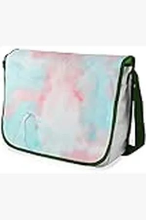 Bonamaison Bolso escolar de mensajero impreso digitalmente con correa caqui para estudiantes, bolsa cruzada, bolsa de mensajero, bolsa de hombro para la escuela, vuelta a la escuela, tamaño: 29 x 36