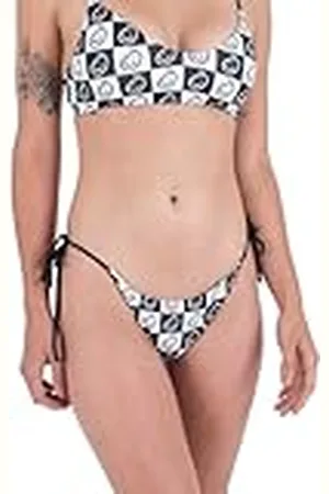 Hurley Smiley Check Moderate Rvsb Tie Side Bottom Bragas de Bikini, , S para Mujer