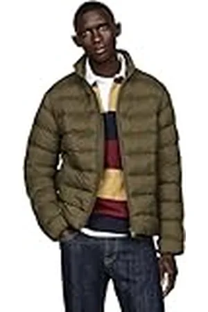 Tommy Hilfiger Cazadora Acolchada Hombre Mid Weight Stand Collar Jacket Sin Capucha, Multicolor (Army Green), XL
