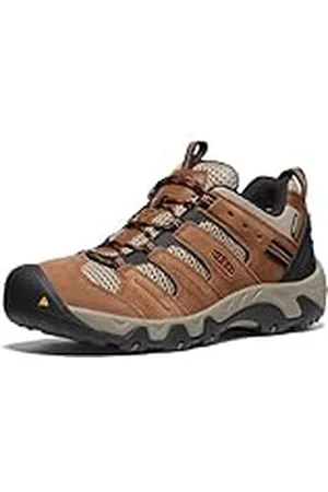 Keen Headout Waterproof, Zapatos de Senderismo Hombre, Bison/Fossil Orange, 44 EU