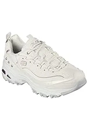 Skechers 149267 WLV, Zapatillas Hombre, Weißer Duraleather-Lavendelrand, 35 EU