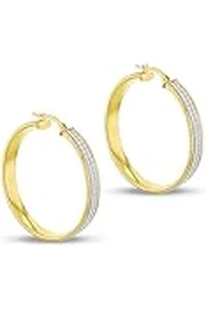 Amazon Sterling Silver Yellow Gold Plated Stardust Hoop Creole Earrings