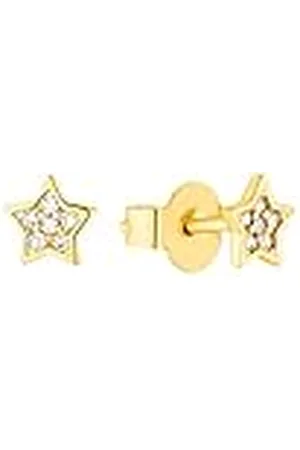 QS by s.Oliver Pendientes de plata de ley 925 niñas pendientes, con cristal, 0,5 cm, , estrella, Viene en caja de regalo de joyería