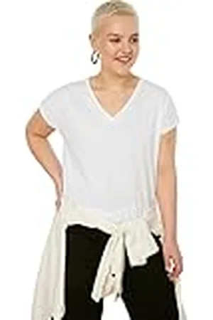 Trendyol Mujer, Camiseta de Punto con Cuello en V, Ajuste Relajado, Talla, , 3XL Grande