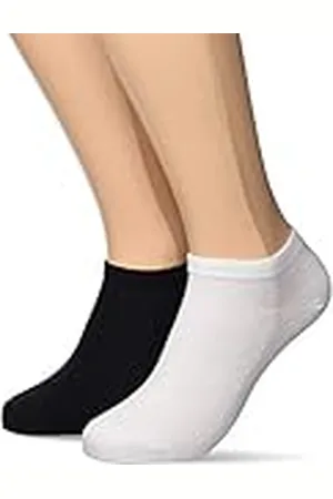 Dim Pack Calcetines Cortos Algodón Confort y Transpirabilidad Mujer x2, Blanco/Negro, 35-38