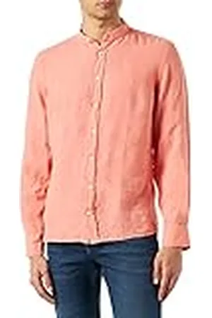 Hackett Garment DYED Linen P Camisa, Peach, XXL para Hombre
