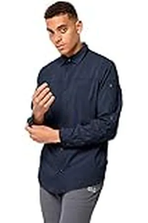 Jack Wolfskin KENOVO LS Shirt M Camisa de Secado rápido para Exteriores de Manga Larga, Azul Noche, XXXL