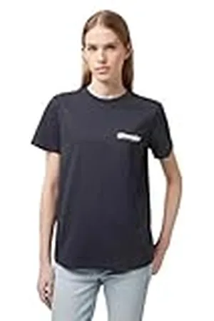 Wrangler Camiseta Regular, Color Negro, L para Mujer