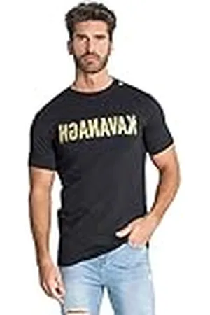 Gianni Kavanagh Reverse Gold Tee, T Shirt Hombre, Negro , XS