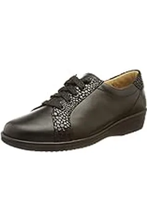 Ganter Sensitiv Inge-i, Zapatos de Cordones Derby Mujer, Negro (Schwarz 1000), 38 EU X-Ancho
